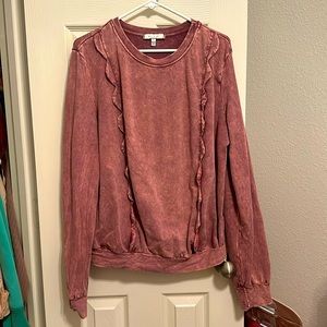 Eri + Ali Distressed Stretch Pull Over Crewneck